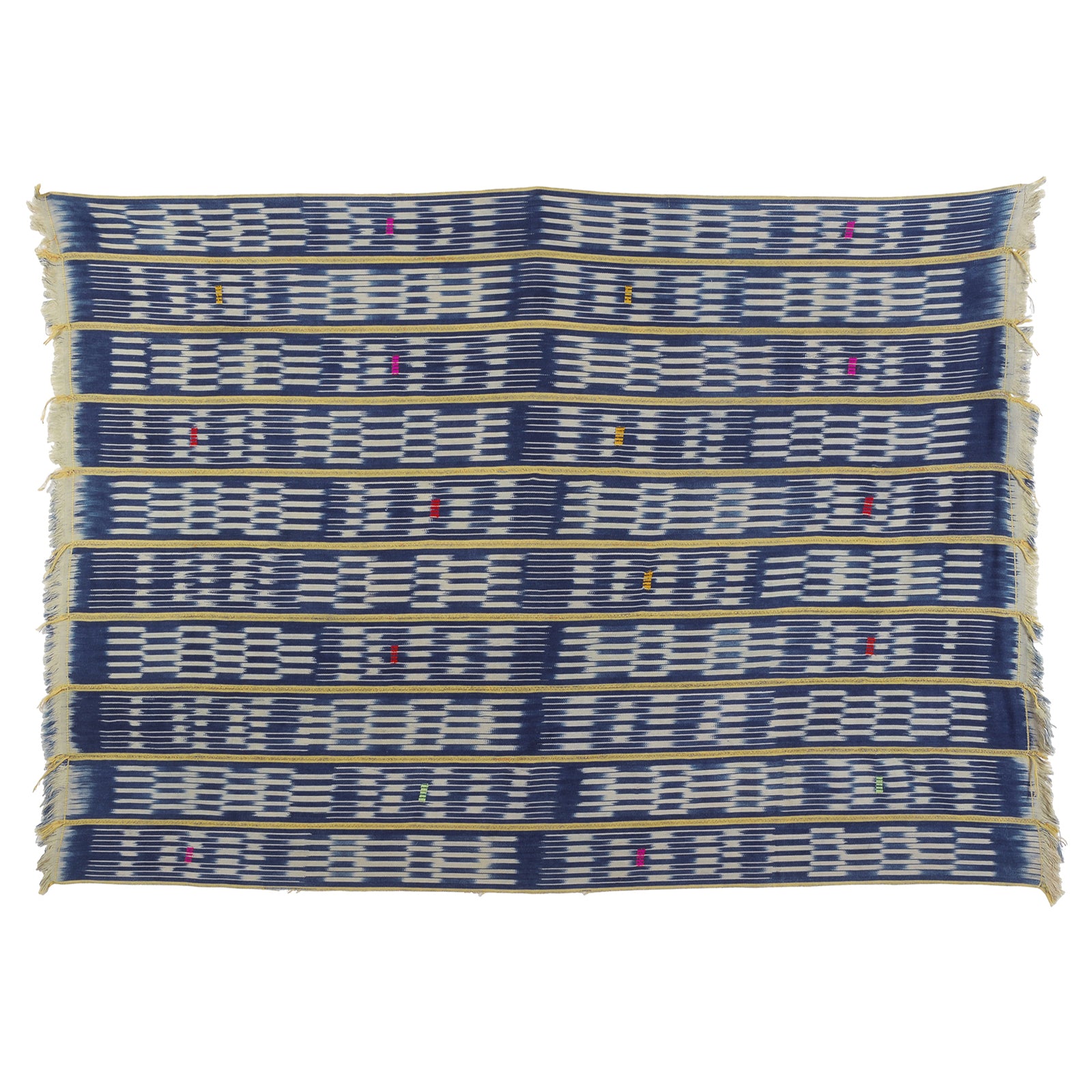Vintage Handwoven Baule Cloth – Ivory Coast Textile 60″×42″