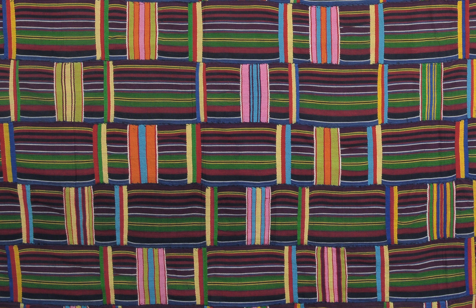 Handwoven Ewe Kente Cloth – Vintage 1980s Ghana Textile