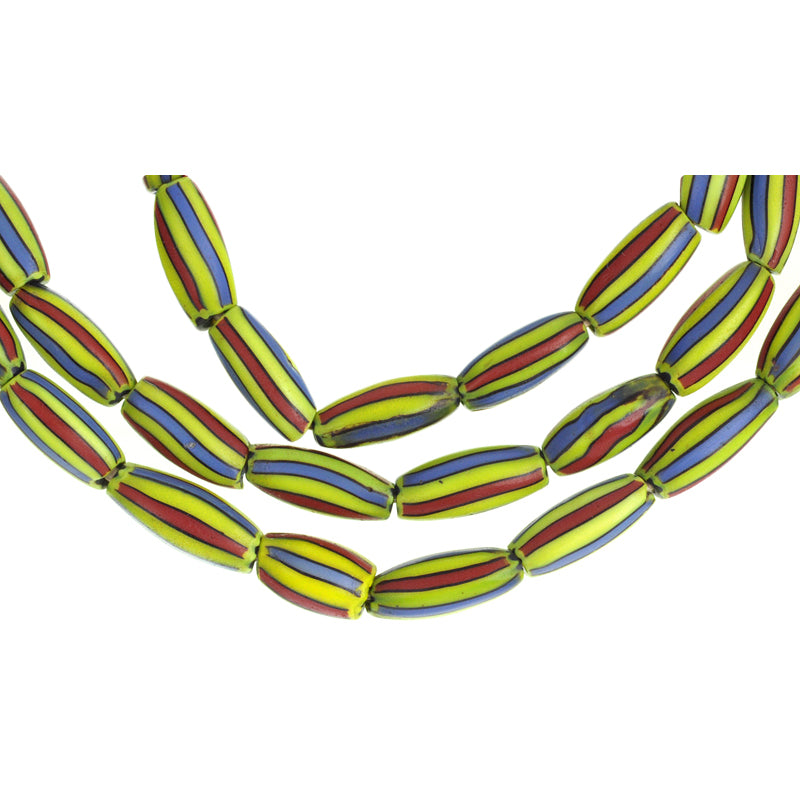 Antique 2-Layer Chevron Bead Strand - Venetian Trade Glass 26"