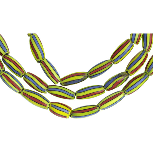 Antique 2-Layer Chevron Bead Strand - Venetian Trade Glass 26"