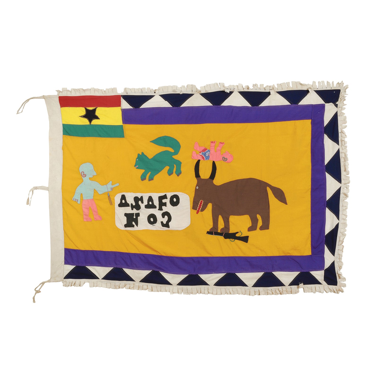 Asafo Flag Ghana – Genuine Fante Frankaa, 66″ x 46″ Patchwork Heritage Emblem
