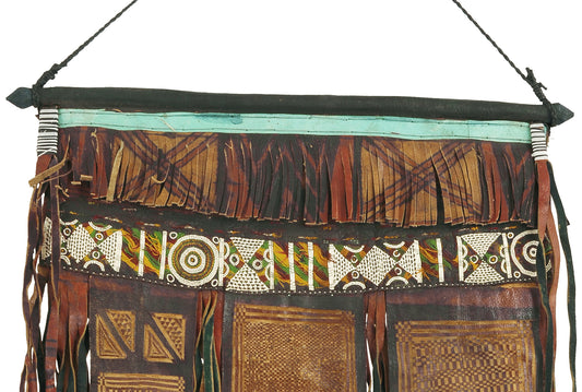 Vintage African Tuareg Leather Tent Panel Mali Niger Sahara Desert - alternate view