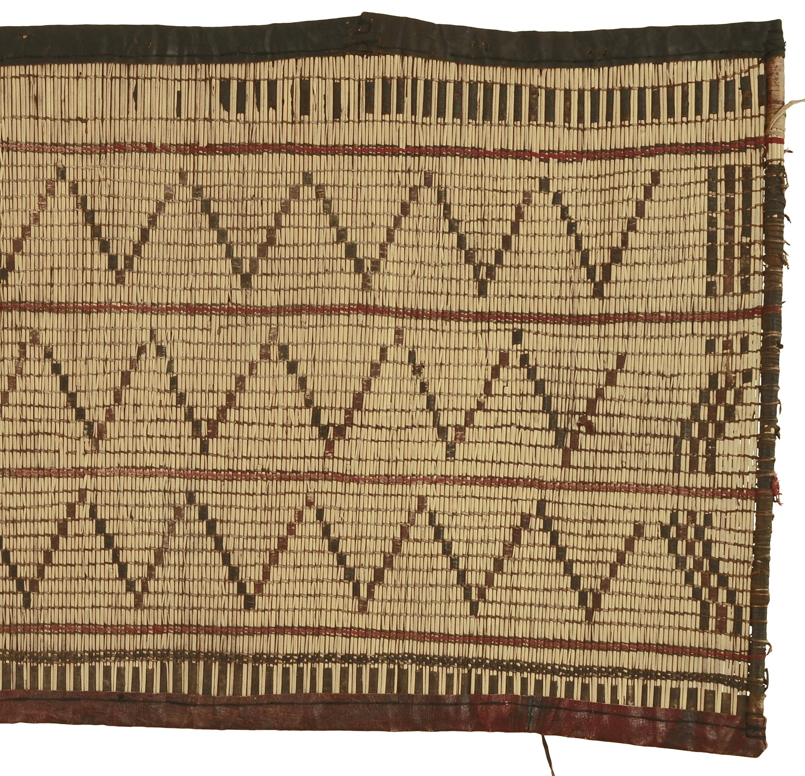 Authentic Nomad Tuareg Straw and Leather Mat – Handcrafted Sahara
