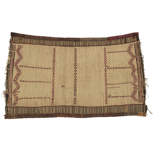 Authentic Nomad Tuareg Straw and Leather Mat – 77×44 cm