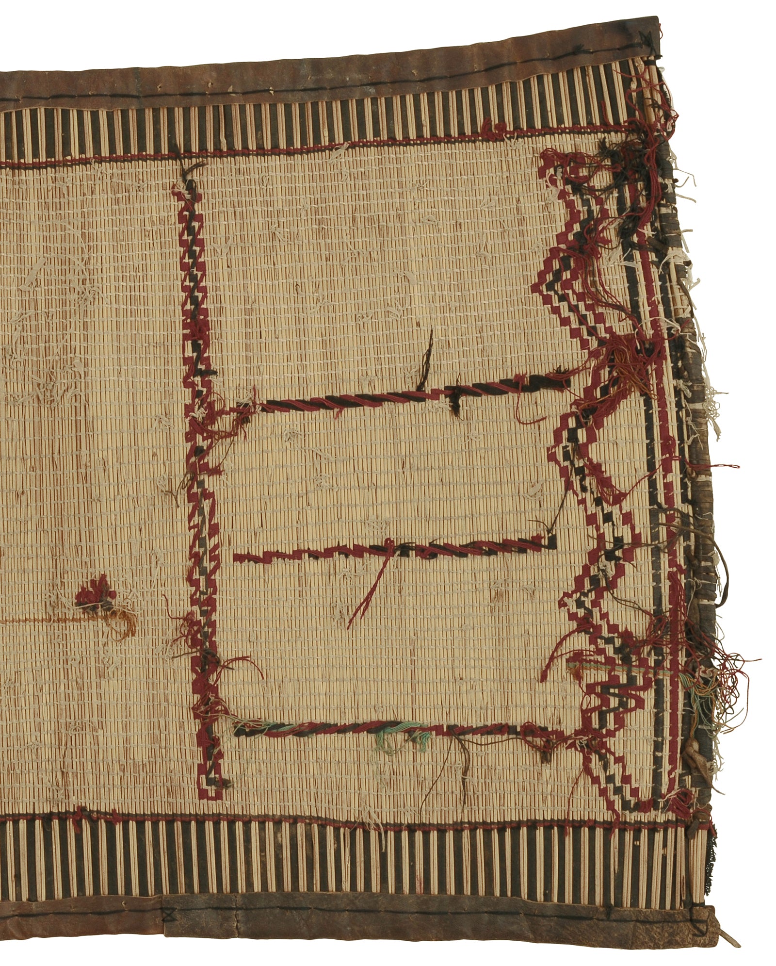 Authentic Nomad Tuareg Straw and Leather Mat – 77×44 cm