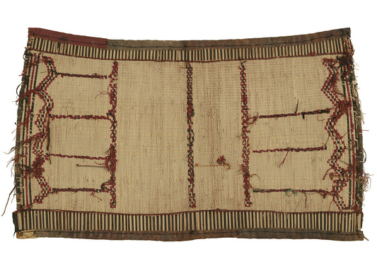 Authentic Nomad Tuareg Straw and Leather Mat – 77×44 cm