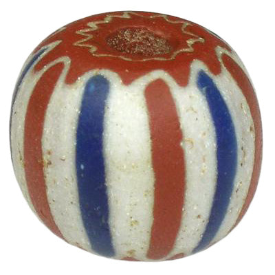 Hot-Tumbled 4-Layer Striped Venetian Chevron Bead 17X14Mm, 1800S
