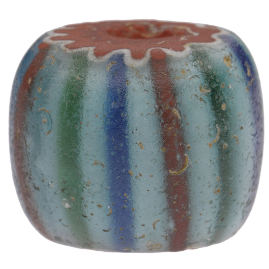 Large 5 Layer Striped Chevron Bead | Antique Venetian Trade Glass