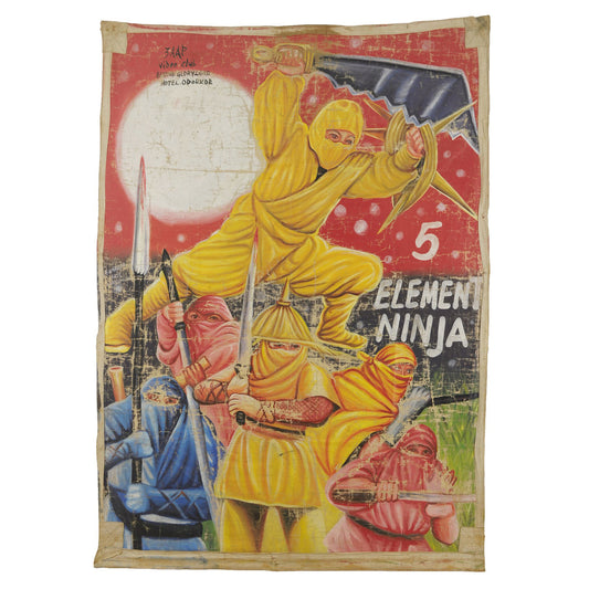 Five Element Ninjas Movie Poster - Hand-Painted In Ghana