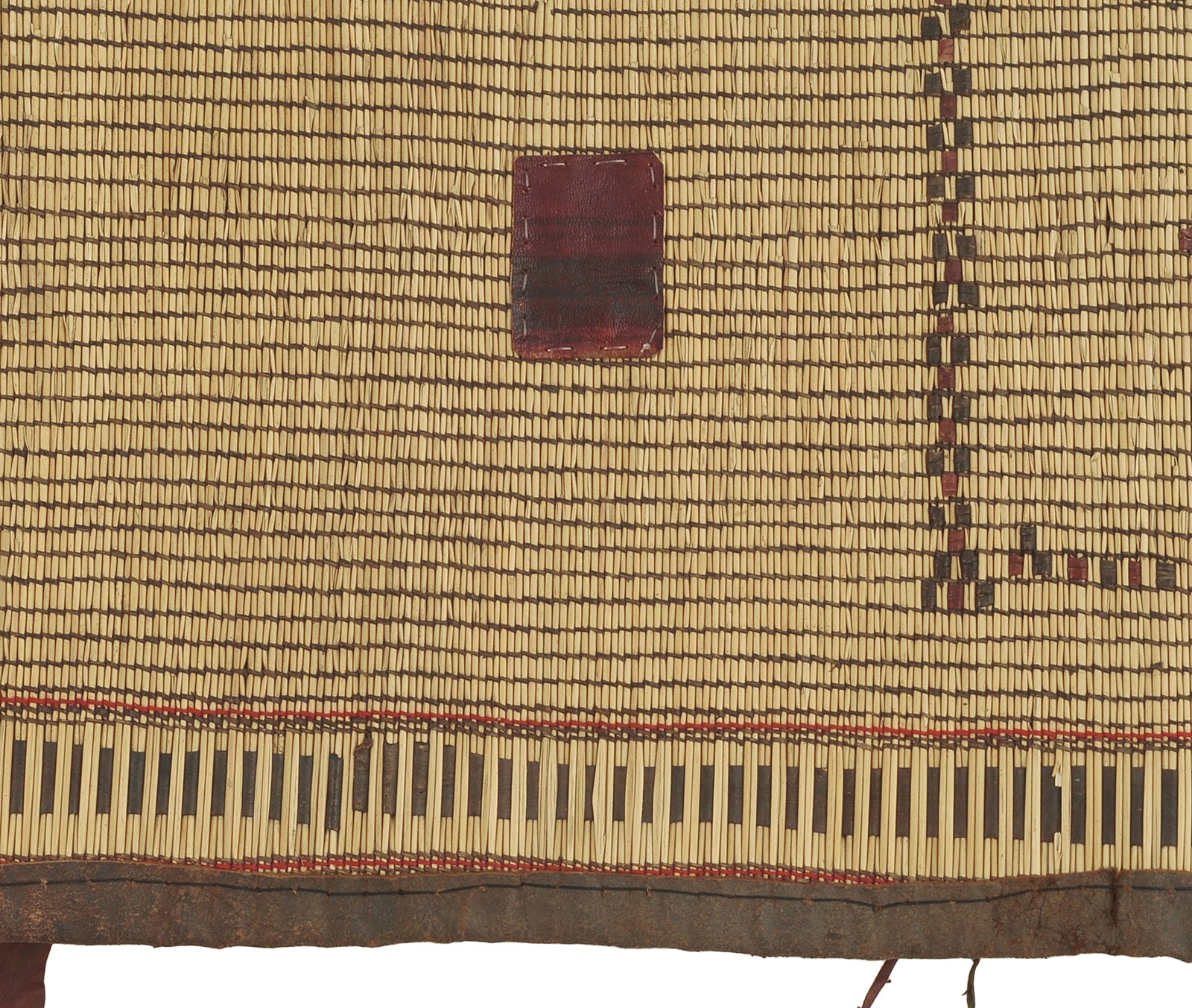 Handcrafted Tuareg Straw & Leather Mat – Nomad Ethnic Décor