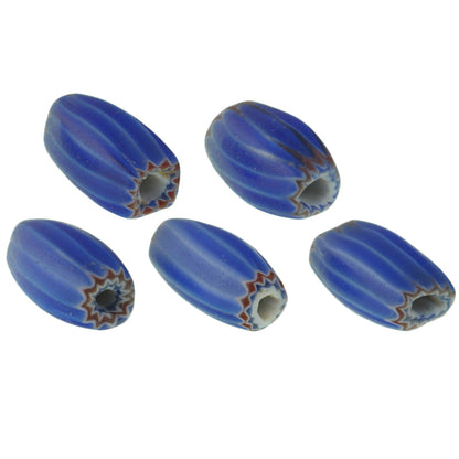 Rare 6 Layer Blue Chevron Beads | Antique Venetian Trade Glass