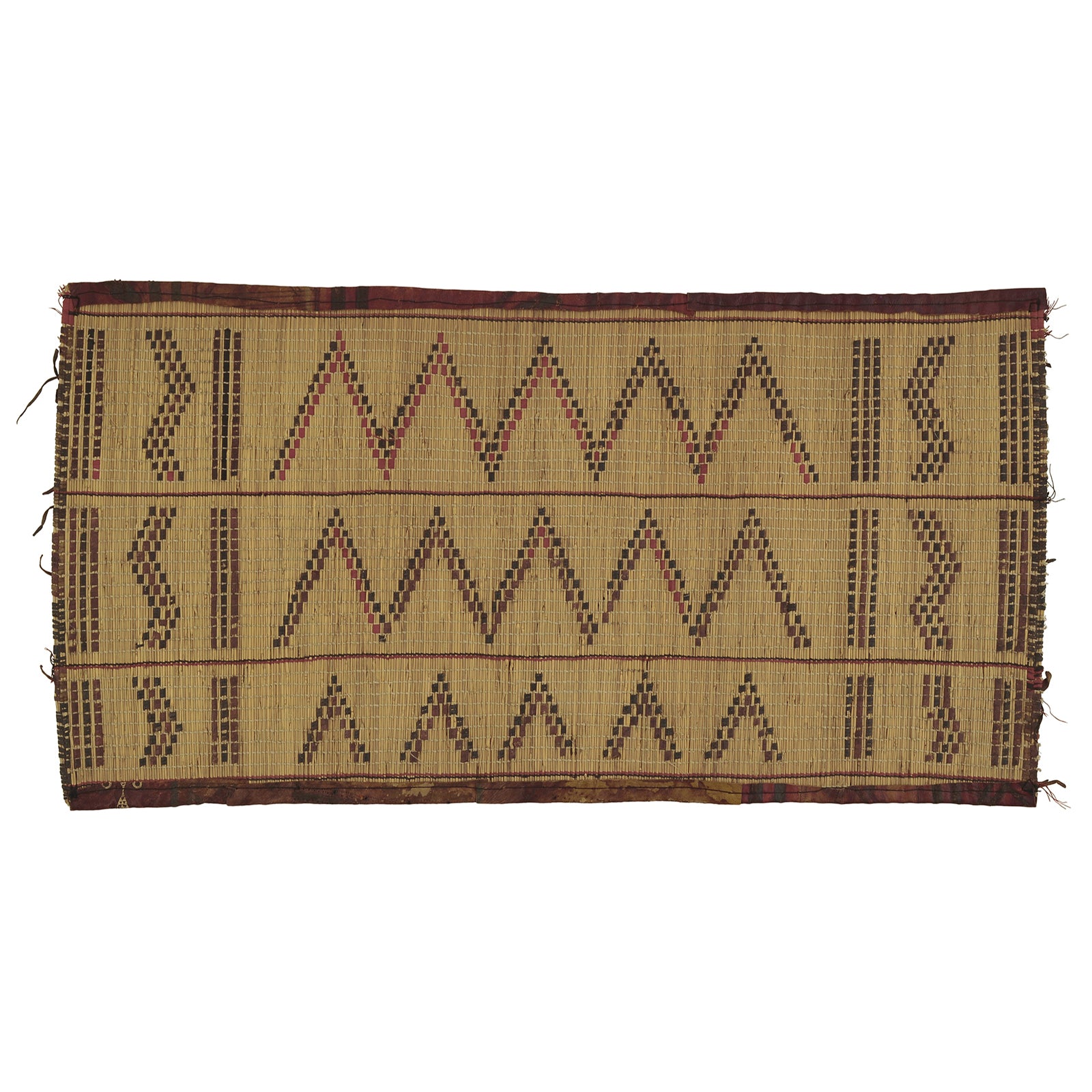 Traditional Tuareg Straw Mat 89×44 cm – Sahara Nomad Leather Rug