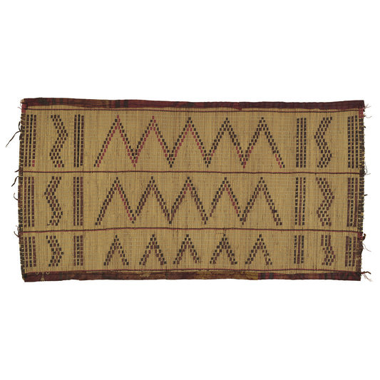 Traditional Tuareg Straw Mat 89×44 cm – Sahara Nomad Leather Rug