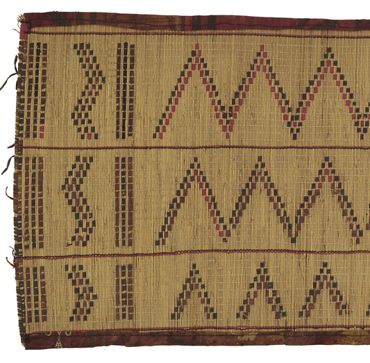 Traditional Tuareg Straw Mat 89×44 cm – Sahara Nomad Leather Rug