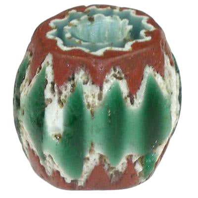 Rare 7-Layer Green Venetian Chevron Bead 13X12Mm, 1500S Trade