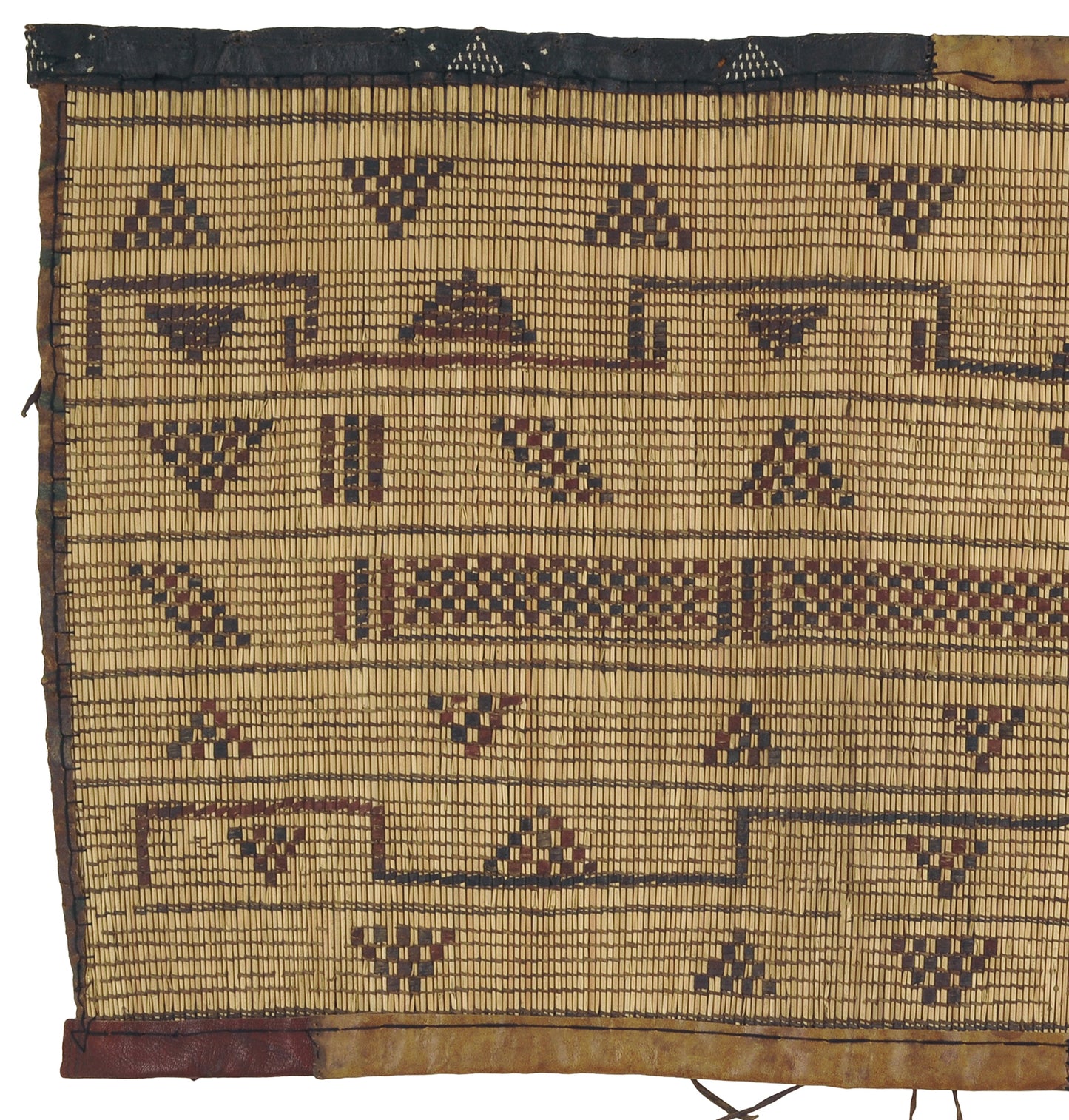 Nomad Tuareg Straw & Leather Mat – Ethnic Hand‑Made Heritage