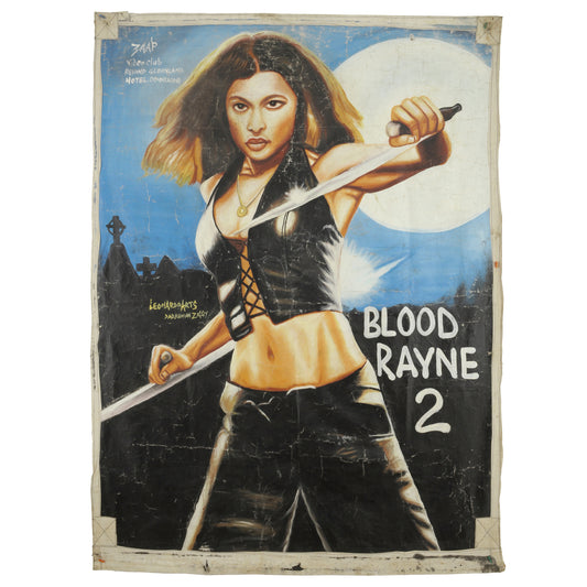 Bloodrayne 2 Deliverance Movie Poster Hand-Painted In Ghana - horror scene artwork