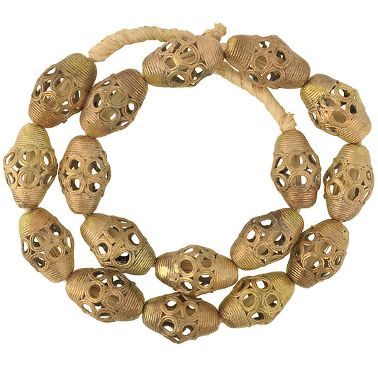 Large African Brass Beads - Handmade In Ghana With Lost Wax Technique