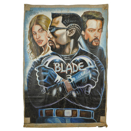 Authentic Blade 3 Movie Poster - Hand-Painted Ghana Art - horror scene artwork