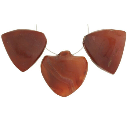 Antique Cambay Carnelian & Agate Trade Stone Pendants Trio