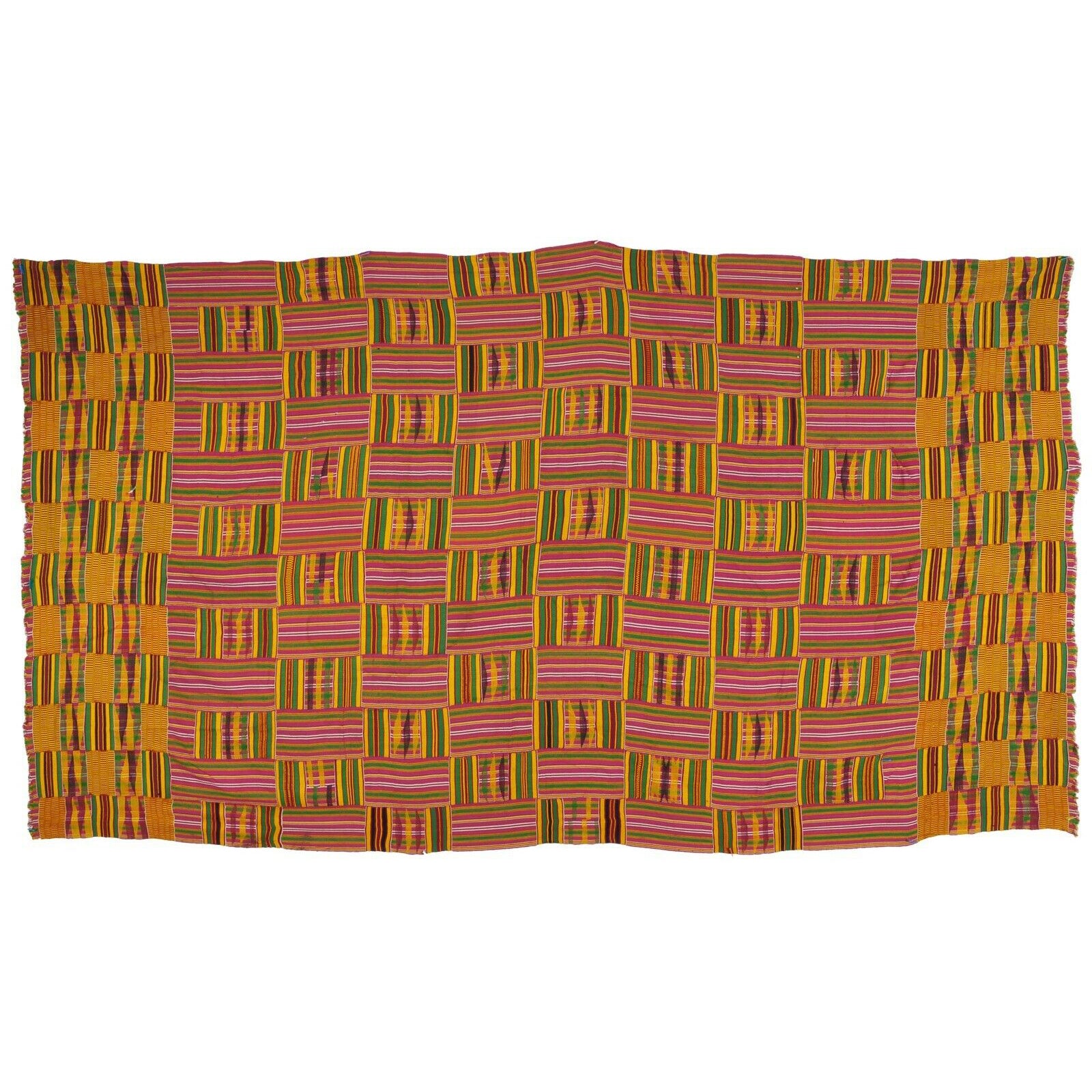 Handwoven Ashanti Kente – Vintage 1970s Woman‑Size Ceremonial Cloth