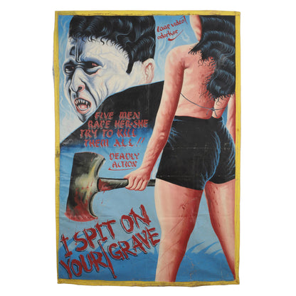 I Spit On Your Grave Movie Poster - Hand Painted In Ghana - horror scene artwork