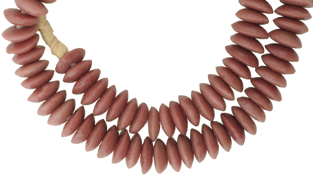 14Mm African Krobo Glass Beads - Recycled Venetian Disk Style - alternate view