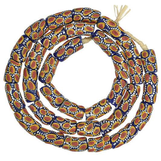 Fancy Powder Glass Trade Beads - Ghanaian Krobo Glass Beads, 10Mm