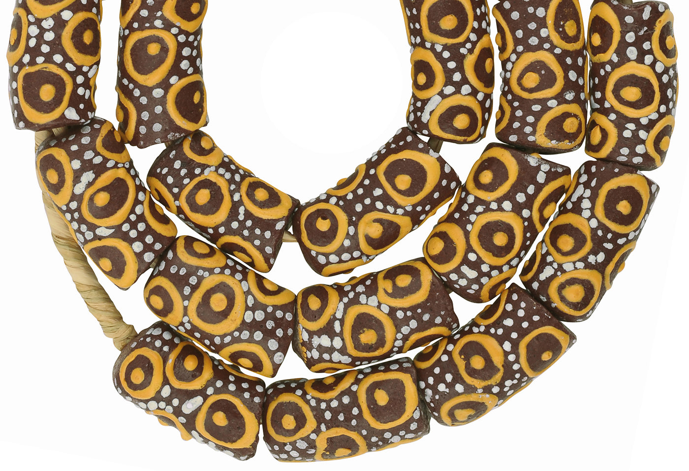 African Trade Beads: Fancy Powder Glass Beads From Ghana - close-up