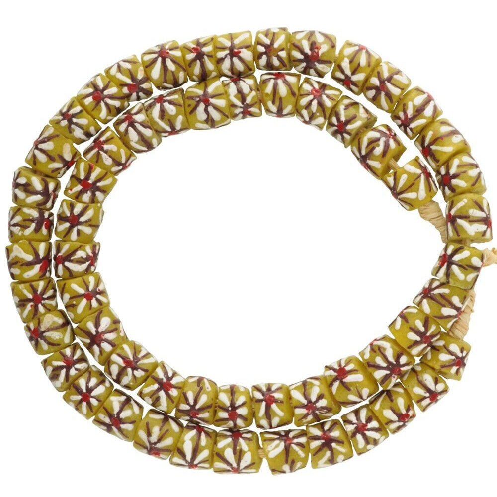 African Trade Beads: Fancy Ghana Powder Glass, 12-13Mm