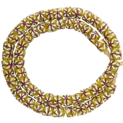 African Trade Beads: Fancy Ghana Powder Glass, 12-13Mm