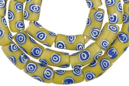 Fancy Powder Glass Beads 11Mm - Handmade Krobo Beads From Ghana - alternate view