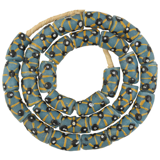 African Trade Beads - Fancy Powder Glass Krobo Beads From Ghana - angled shot