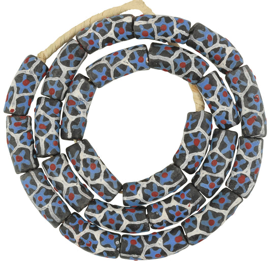 African Trade Beads - Fancy Powder Glass Krobo Beads 10Mm