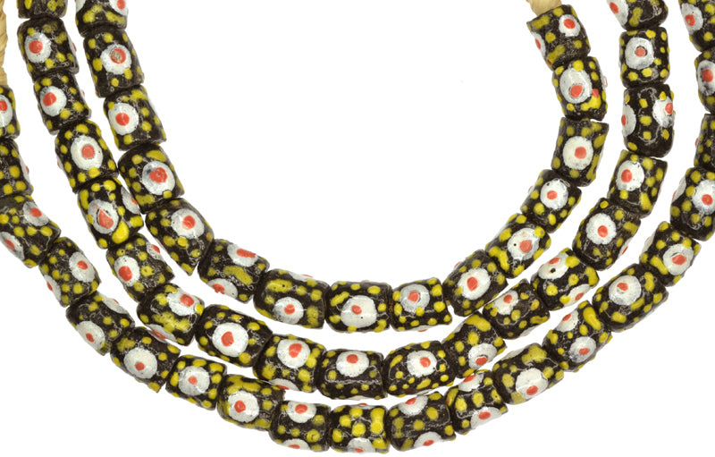 Fancy Krobo Powder Glass Beads, Imitating Venetian Eye Trade Beads - alternate view