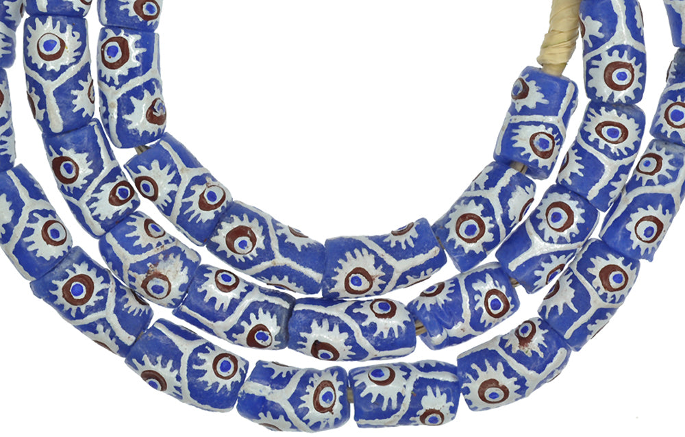 African Powder Glass Beads - Fancy Recycled Trade Beads From Ghana - alternate view