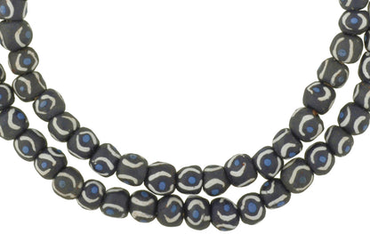 Fancy African Trade Beads - Venetian Eye-Inspired Krobo Glass Beads - alternate view