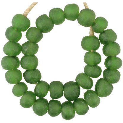 X-Large Translucent Krobo Glass Beads - Handmade Recycled African Trade Beads
