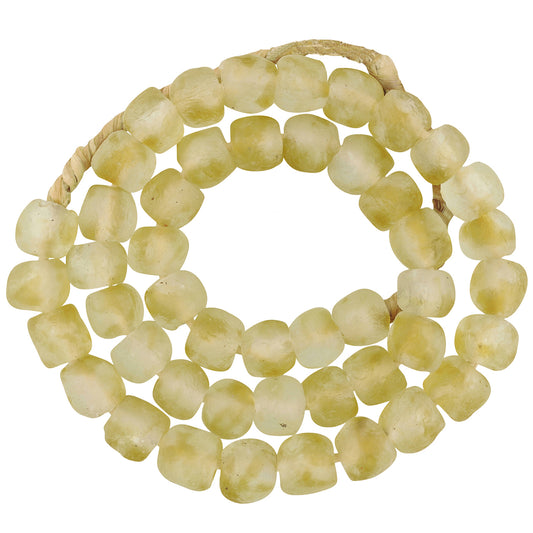 Translucent Krobo Glass Beads - Recycled African Trade Beads - angled shot