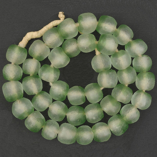 Translucent 14Mm Krobo Glass Beads - African Trade Beads 20" Strand