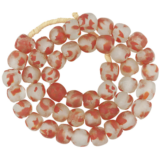 Translucent Krobo Glass Beads - Recycled African Trade Beads - focused artwork area