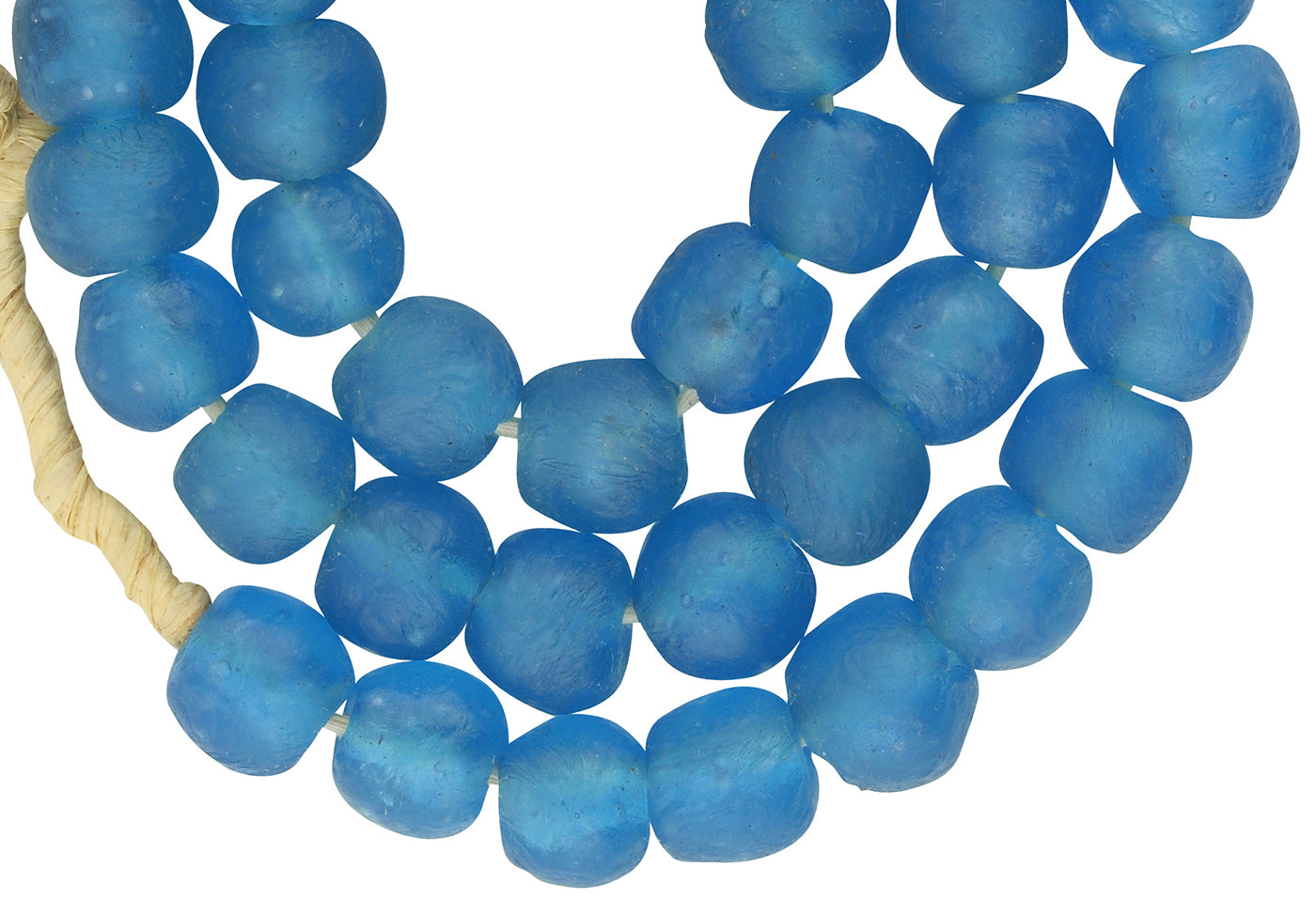 Translucent African Trade Beads - Powder Glass Krobo 13Mm - close-up