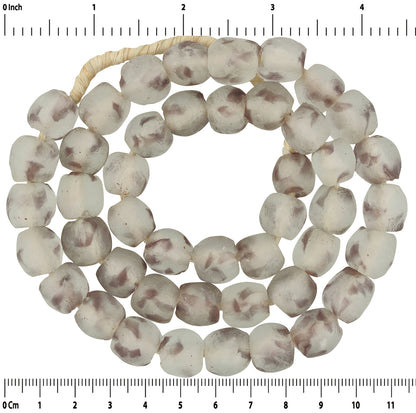Translucent Recycled Krobo Glass Beads 22" Strand - 12-13Mm - zoomed-in detail