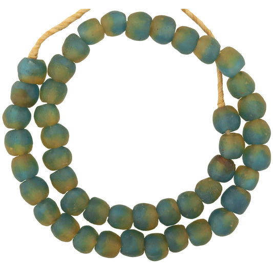 Translucent Krobo Glass Beads - Recycled African Trade Beads - close-up