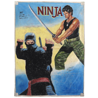 Ninja Movie Poster - Authentic Hand-Painted Ghana Art