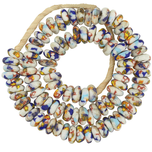 African Trade Beads - Recycled Glass Krobo Disks From Ghana