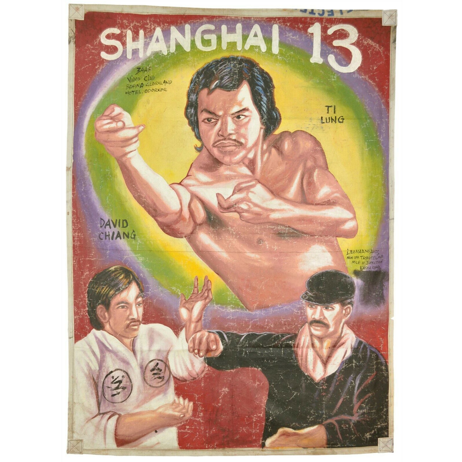 Authentic Shanghai 13 Movie Poster - Hand-Painted Ghanaian Art