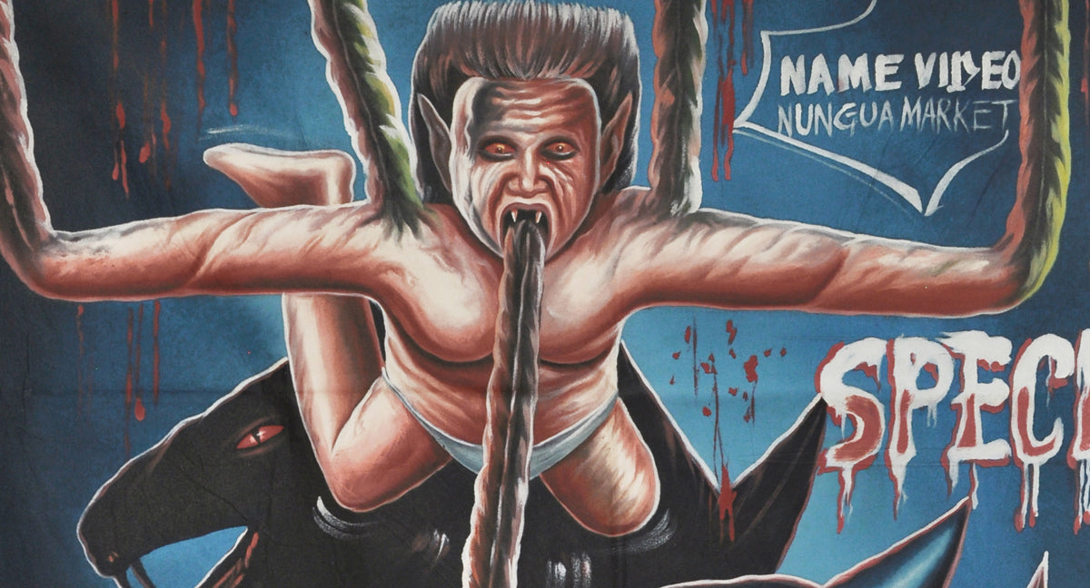 Species 2 Hand Painted Movie Poster From Ghana | Collectible Art - close-up