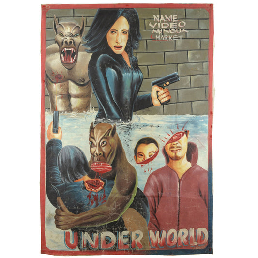 Underworld Hand-Painted Movie Poster - Authentic African Horror Art - horror scene artwork