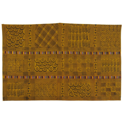 Vintage 1970s Hand stamped Adinkra cloth – woman’s size, Ghanaian